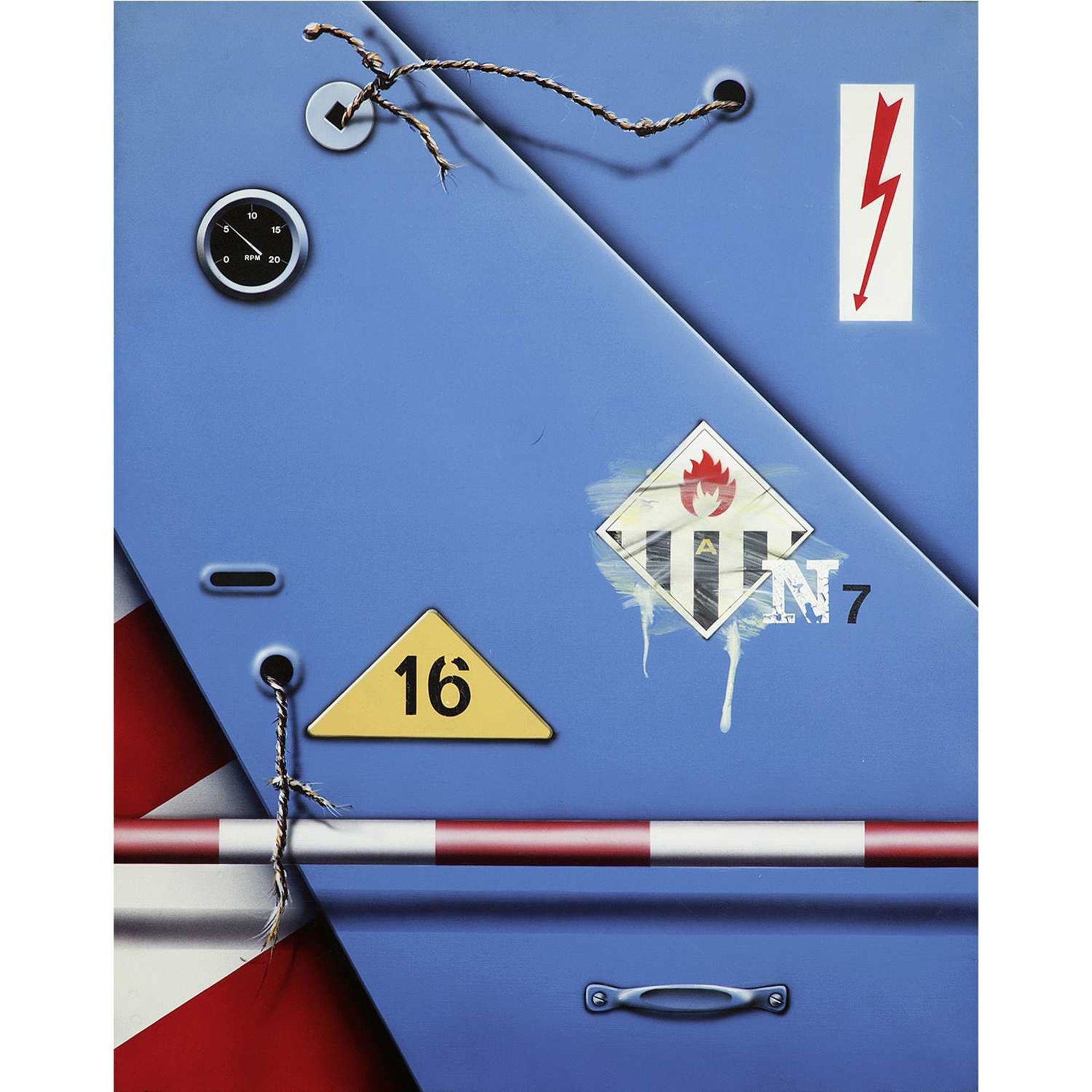 PETER KLASEN (né en 1935) CAMION S.I.T.A BLEU N7, 1979 Acrylique sur toile Signé, titré et daté au