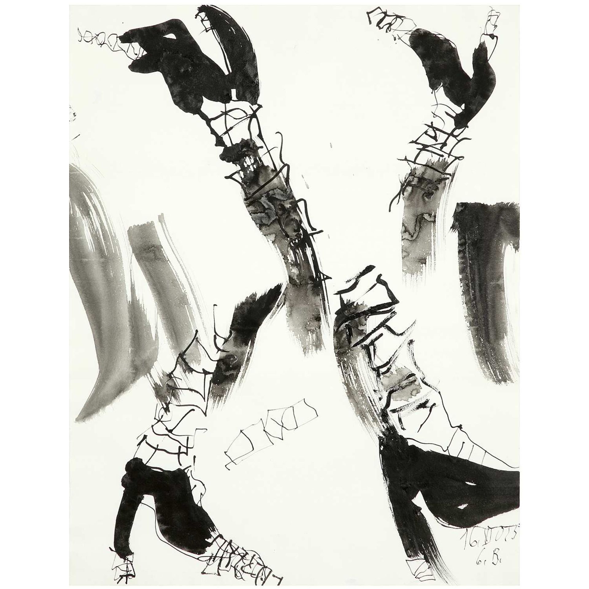 GEORG BASELITZ (né en 1938) SANS TITRE, 2015 Encre sur papier Signé des initiales et daté en bas à