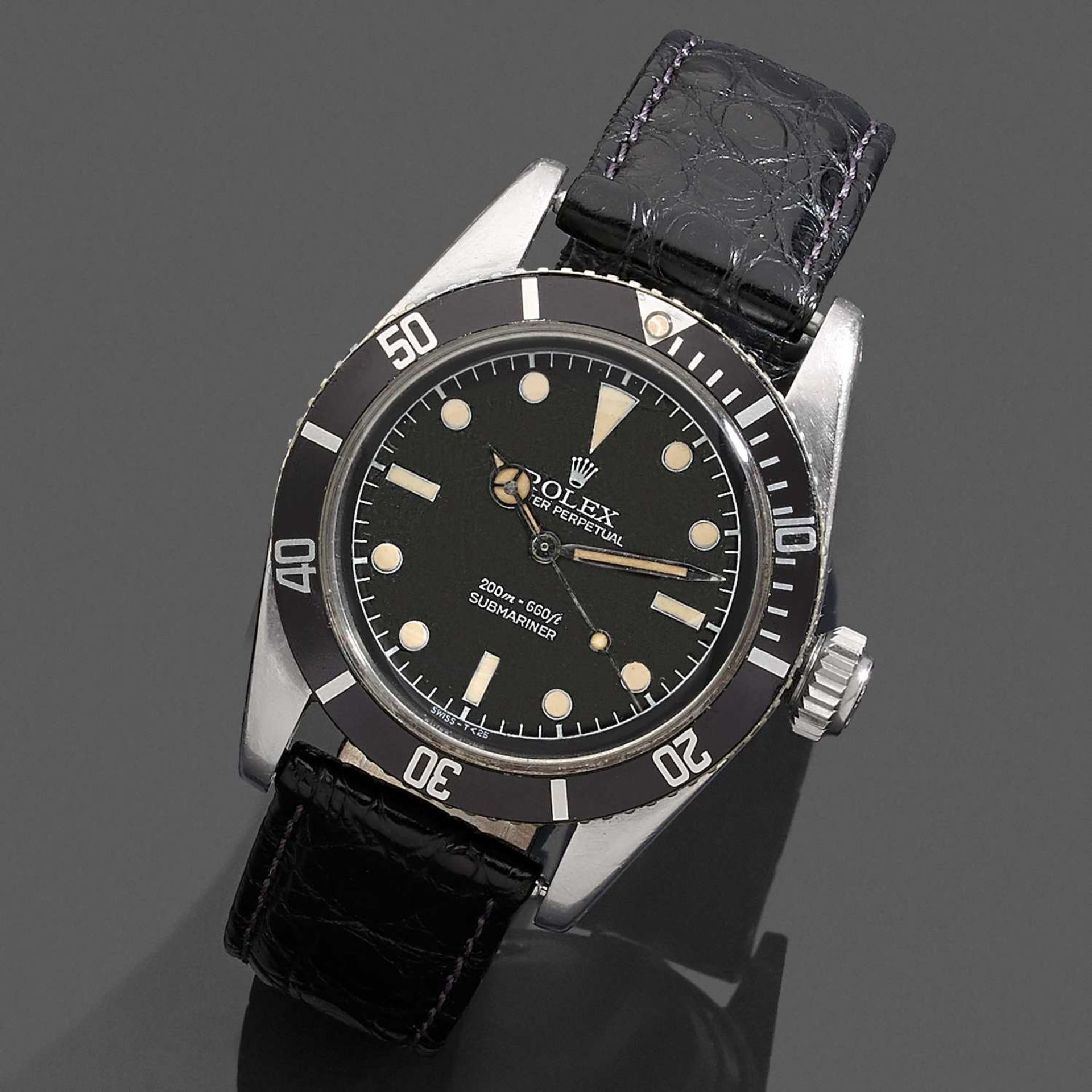 ROLEX SUBMARINER. REF. 6538 DITE "JAMES BOND, BIG CROWN" VERS 1959 Montre bracelet de plongée en