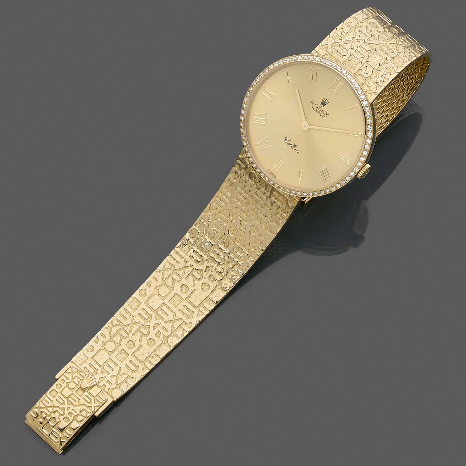 ROLEX CELLINI JUBILEE. REF. 5134/8 VERS 1988 Montre bracelet en or jaune. BOÎTIER : rond avec