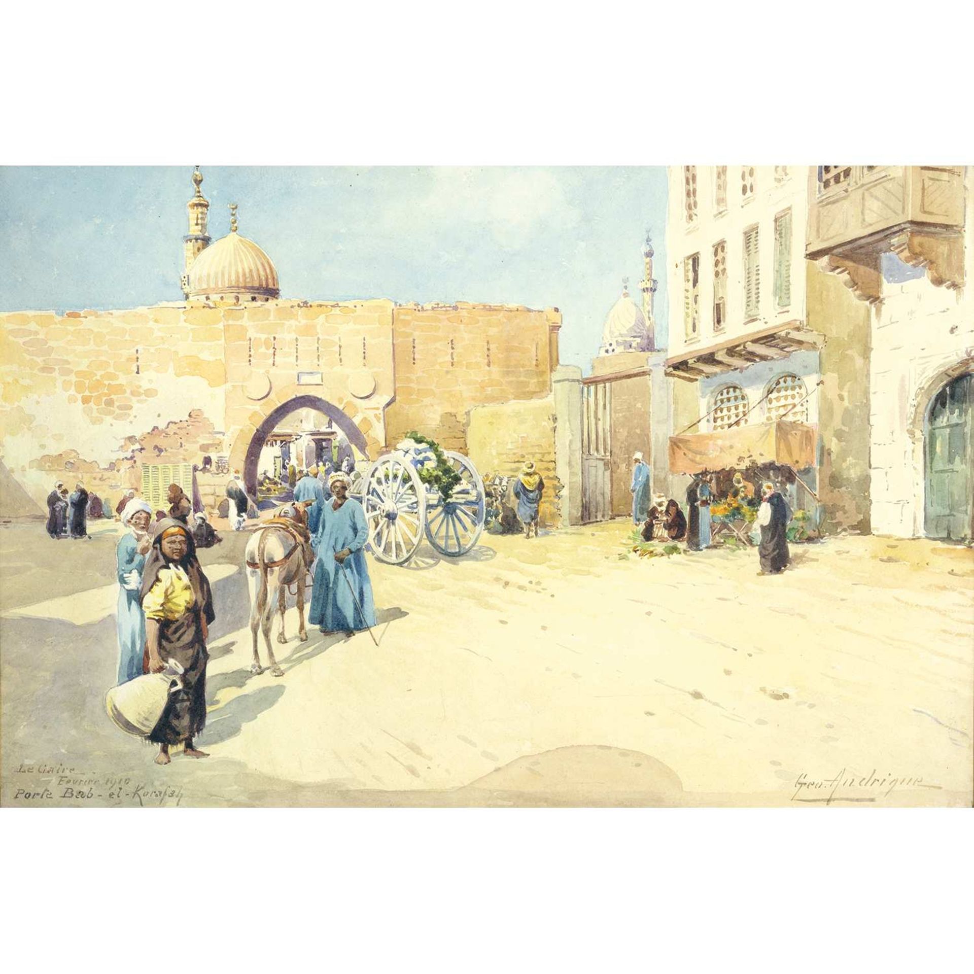 GEORGES ANDRIGUE (XXE SIÈCLE) PORTE BAB-EL-KORAFAH, LE CAIRE BAB-EL-KORAFAH GATE, CAIRO Aquarelle