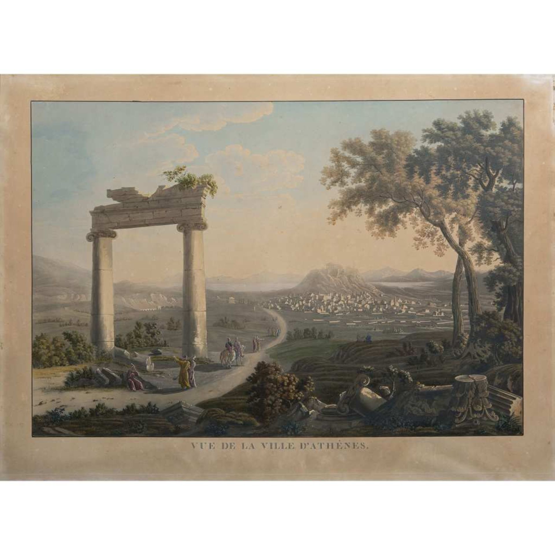 D'APRÈS LOUIS-FRANÇOIS CASSAS (1756-1827) VUE DE LA VILLE D'ATHÈNES VIEW OF ATHENS Gravure en