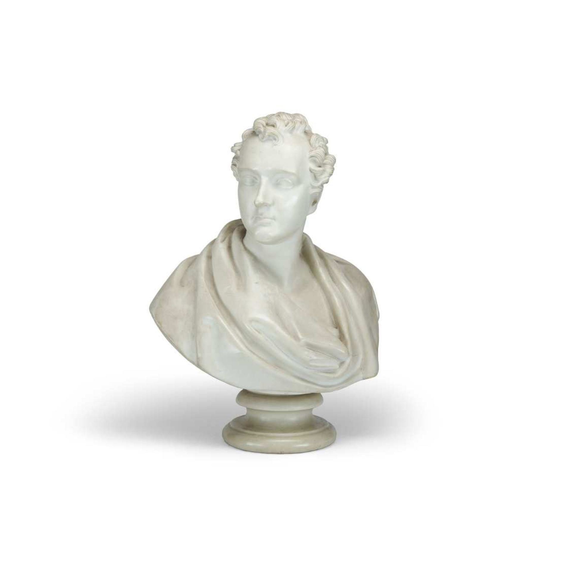 MANUFACTURE ANGLAISE DE COPELAND BUSTE DE LORD BYRON BUST OF LORD BYRON en biscuit, d'après le