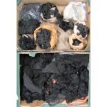 A large collection of Victorian black lace trim, edgings etc. together with Victorian and