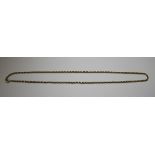 A tagged 15ct gold belcher chain necklace. Length 48cm, weight 9.4g.