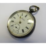 SANDERS BRIDGWATER - A silver open faced pocket watch marked 'SANDERS BRIDGWATER' to the dial,