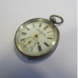 A silver open faced pocket watch marked 'ACME LEVER' H.S SAMUEL MANCHESTER to the dial. Inner case