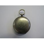 A Victorian silver full hunter pocket watch with sub second dial and gilt batons. Both inner cases