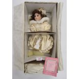 A Franklin Heirloom Doll, Elizabeth Ann by Janet Johnson with stand and box