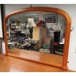 A Teak framed over mantle mirror 110cm x 82cm approx.