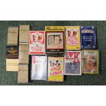 A small quantity of cigarette cards in Players Weights cigarette packets, along with new and used