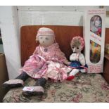 A Rag Doll, Continental, with another possibly Austrian and a 16' porcelain clown