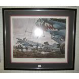 A glazed framed signed limited edition print by Gil Cohen, 'Night Fighters'