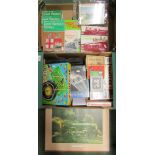 A box of railway books, games etc.