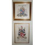 Two framed ink and gilt Coats of Arms of Richard III, one a limited edition