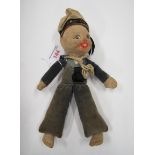 A soft doll of a Sailor with HMS Rodney Cap Tally. (HMS Rodney was a Nelson class battleship 1928-