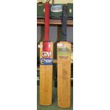 Andy Caddick Testimonial Year 2009 signed cricket bat, signature worn. Also a Somerset CCC 2003