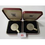 Two boxed medallions issued by the Royal Mint 'Bristol 1373-1973 600 Years'