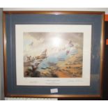 A framed and glazed limited, signed print by N Trudgian, 1193/2500. Size - 52x45cm approx.