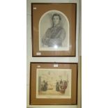 A framed pencil & wash drawing of the Duke of Wellington by Harry Eccleston OBE used on the