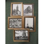 Eight framed pictures of Bristol Tourist Spots