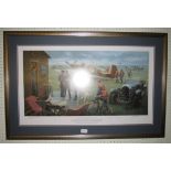 A framed and glazed signed limited edition print by Gil Cohen, 99/100, 'Return to the Bump/Biggin