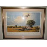 A framed and glazed signed limited edition print by Robert Taylor, 232/250, 'Fight for the Sky'.