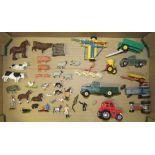 A selection of Britains farm animals etc. together with vehicles circa 1970s