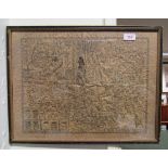 A framed Somerset Map together with Smiles Traditional Ales Advertising framed mirror