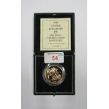 1995 £5 Gold Proof coin in its case with Certificate No 0411