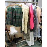 A large collection of vintage clothing to include a POLLARD tailored cream fur (Angora?) jacket (