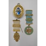 3 Masonic Jewels to Michael Hewart, Burnham on Sea Lodge