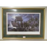 A framed and glazed print 'Pegasus Bridge' by Simon Smith. Size - 68x48cm approx.