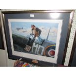 A framed and glazed signed limited 172/450 edition print by Gil Cohen 'Fourth Mission of the Day'.