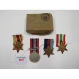 WWII Group to D Shakespeare, RASC - WWII Medal, WWII Star, Africa Star and Italy Star. Complete with