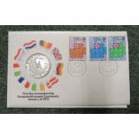 A medallic EEC first day cover.