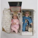 Two Porcelain toddler dolls from The Ashton Drake Galleries, both First Issue from the Cute As You