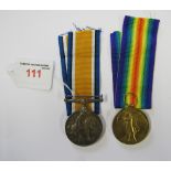 WWI Medal and Victory Medal to 34851 PTE W.H. Keys, Hampshire Regiment. Ribbons and Replacement.