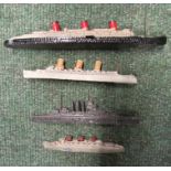 Dinky Toys pre-war ships Queen of Bermuda and Empress of Britain. Some light fatigue and front