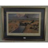 A framed and glazed signed limited edition print by Robert Taylor, 33/600, 'Normandy Nemesis'.