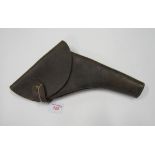 Large leather revolver holster probably for the Webley and Scott .455 MK VI Revolver introduced in