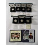 Proof Sets 1994 9 coins £2-1p including D-Day 50p; 1995 8 coins £2-1p. Single Proof Boxed Coin -