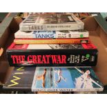 A box of Military Books including The Great War, Illustrated History of the First World War etc.