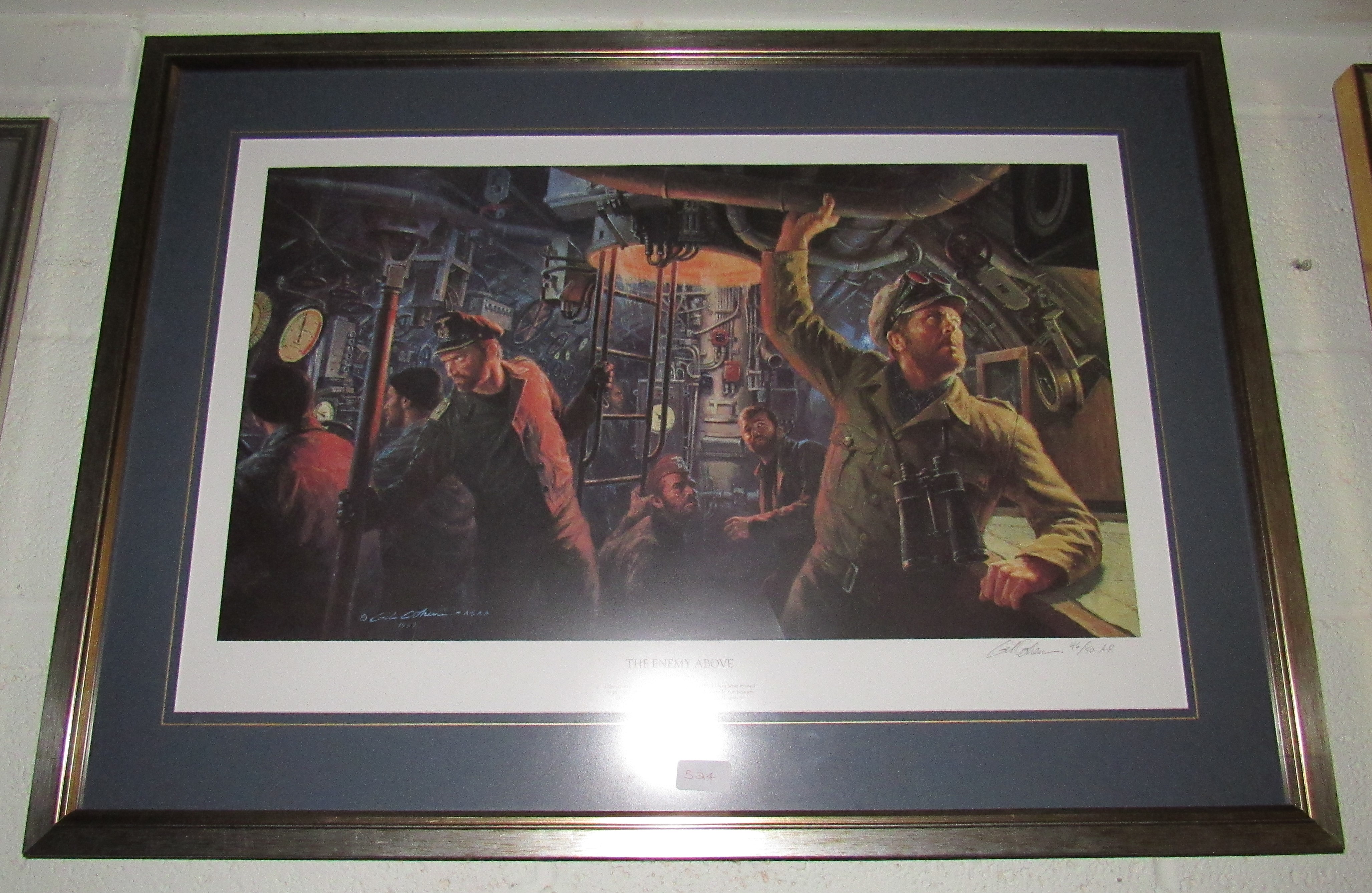 A framed and glazed signed limited edition print by Gil Cohen, 46/50, 'The Enemy Above'. Size -