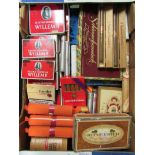 A large box of various cigars in their boxes including Sir Walter Raleigh (churchill size), two