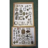 A quantity two boxes of various buckles, etc. (excavated items) by metal detectors