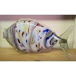 A large multi-coloured glass, Murano style fish, 1960/70s