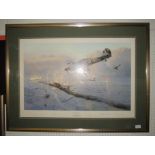 A framed and glazed signed limited edition print by Robert Taylor, 46/250, 'Hurricane Force'. Size -