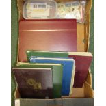 A quantity of various stamps in old albums. Together with a very nice stock book.