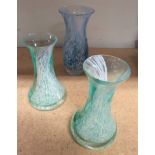 Three Caithness coloured bud vases.